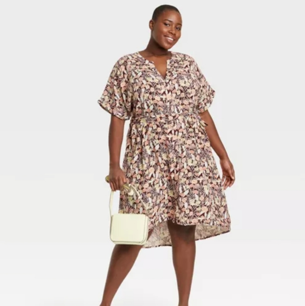 Ava & viv midi floral shirtdress
